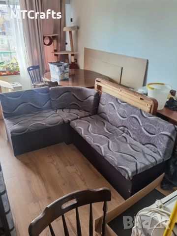 Кухненски ъглов диван с функция сън и ракла, снимка 2 - Дивани и мека мебел - 53583567