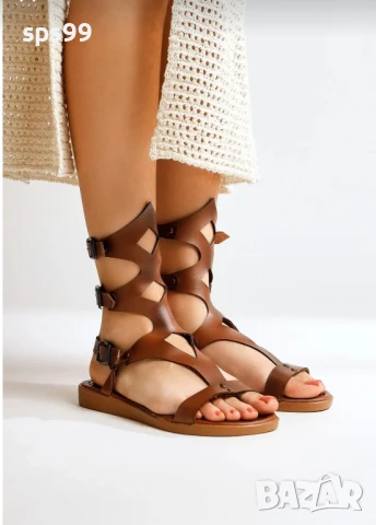 Дамски гладиаторски сандали, естествена кожа, N 36