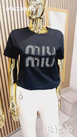 Памучни дамски тениски Miu Miu - няколко цвята - 38 лв., снимка 3 - Тениски - 46044526