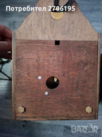 Винтидж механичен стенен часовник с ръчно рисуван циферблат , снимка 5 - Антикварни и старинни предмети - 53098483