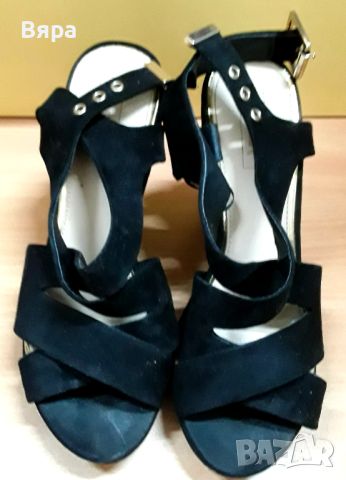 Дамски сандал на платформа ,велур, снимка 3 - Сандали - 46248459