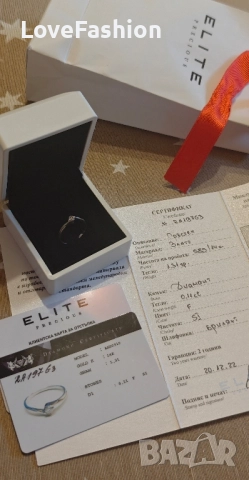 Елегантен златен пръстен с диамант – перфектен подарък, снимка 2 - Пръстени - 52432148