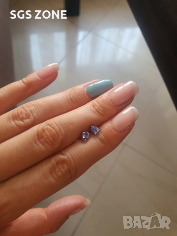 Сребърни обеци с танзанит, снимка 6 - Обеци - 52871727