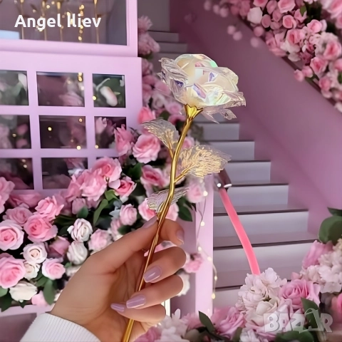 Роза в цветовете на дъгата – изискан подарък за любов и благодарност, снимка 2 - Други - 52863209