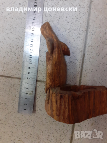 Дървен пепелник костенурка ръчна изработка, снимка 2 - Декорация за дома - 52730468
