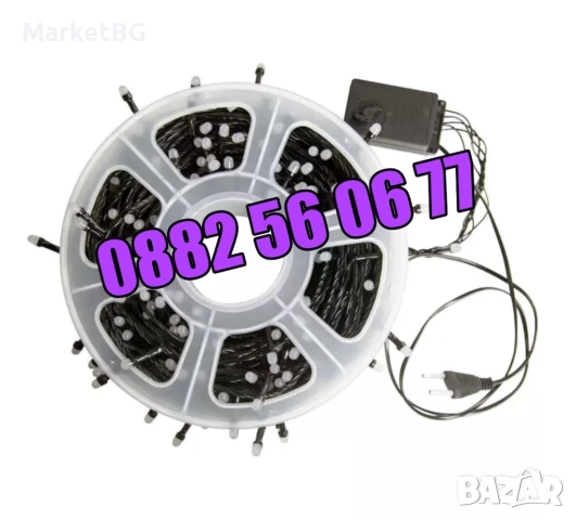 Коледни лампички 20 метра на макара, бяла светлина, водоустойчиви, снимка 7 - Декорация за дома - 52428393