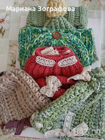 Панталони - 3 модела, Дънки и дънкови ризи, Ръчно плетени зимни шапки, Кожени ръкавици, снимка 11 - Други - 51636855