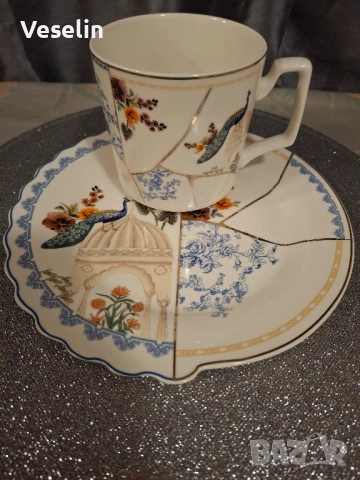 Сет от 2 части- чиния за кейк и чаша за какао , снимка 4 - Други - 51762890