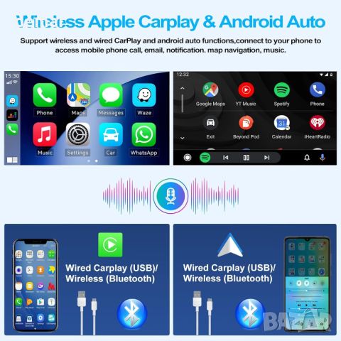 CAMECHO 2GB+64GB Android 13 Wireless Carplay за BMW 1 2004-2011, снимка 3 - Аксесоари и консумативи - 46448531