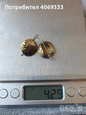Винтидж златни обеци 4.29гр 14к, снимка 3 - Обеци - 52930004