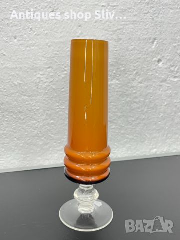 Луксозна стъклена ваза от цветно стъкло. №5423 , снимка 5 - Антикварни и старинни предмети - 45840570