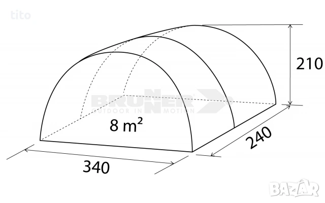 Чисто Нова Brunner Beyond Форцелт/ Шатра, снимка 6 - Палатки - 53532227
