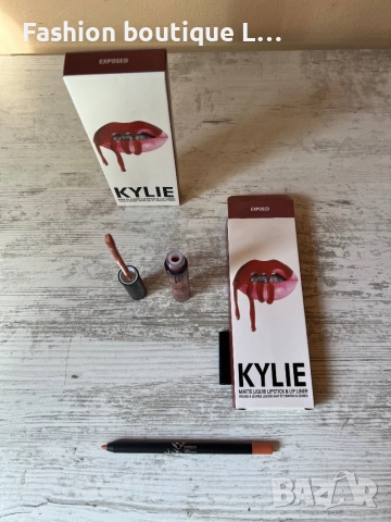 Нов комплект матово червило + молив в телесен цвят на марката KYLIE с аромат на шоколад ❤️, снимка 6 - Декоративна козметика - 52119991