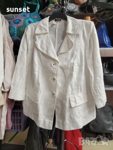 бяло ленено сако,100 % лен - 46 размер