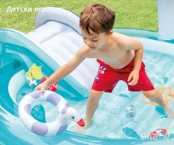 Надуваем център Gator Play Intex, 201х170x84см, водна пързалка, PVC, зелен, снимка 6 - Надуваеми играчки - 49925881