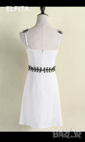 Нова къса бяла рокля с апликация, снимка 2 - Рокли - 45695837