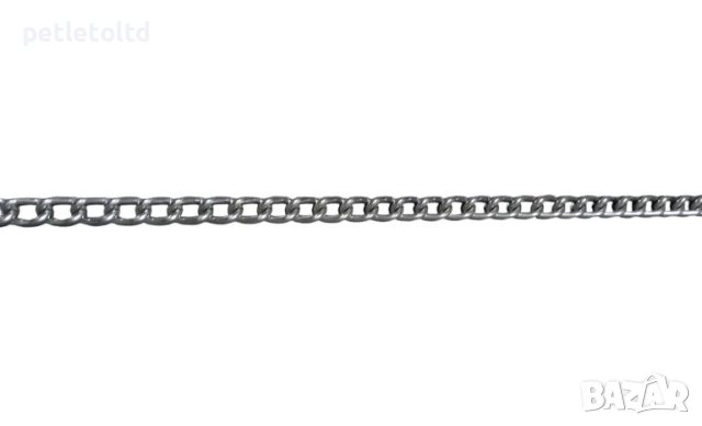 Декоративна верига (синджир) с извити звена, никелирана Ф 4 мм / 10 метра (23 мм Х 14 мм), снимка 1 - Барбекюта - 46115368