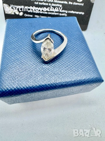 Сребърен пръстен с мойсанит (Диамант) 2.5 карата, снимка 8 - Пръстени - 53540928