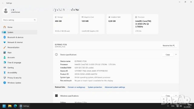 FUJITSU ESPRIMO P556 - настолен компютър, снимка 5 - За дома - 54113946