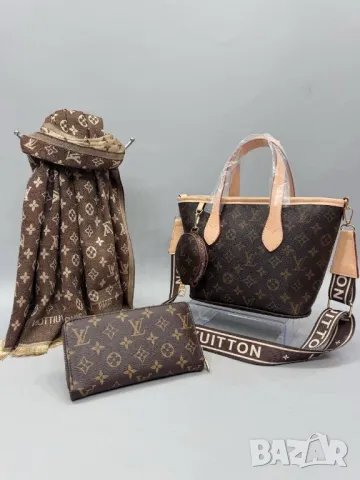 чанта, шал и портмоне louis vuitton , снимка 5 - Шалове - 48759378