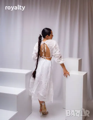 Бяла дамска рокля , снимка 3 - Рокли - 49703010