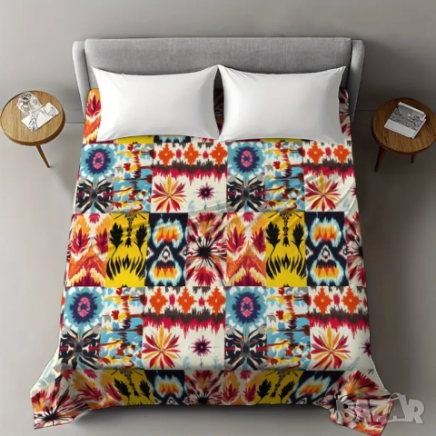 Страхотна покривка за легло бохемски стил 100% памук 206 на 244 см, снимка 2 - Покривки за легло - 51763695