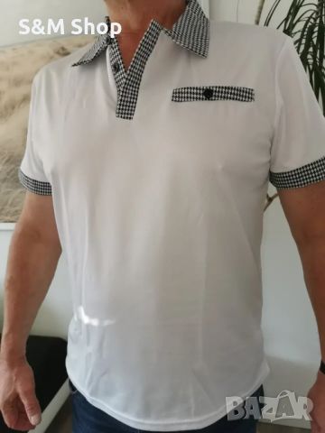 Мъжка ежедневна карирана риза с ревер,4 копчета,винтидж стил и къс ръкав, снимка 11 - Тениски - 46164760