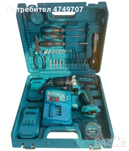 Комплект акумулаторен винтоверт – 30 части, снимка 5 - Друга електроника - 53658464