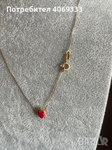 Златно колие с ягодка 1.76гр 14к 40см, снимка 3 - Колиета, медальони, синджири - 51010376