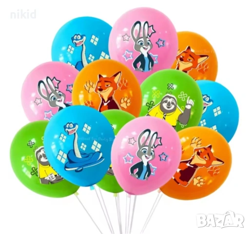 Зоотопия Зоотрополис Zootropolis Zootopia Обикновен латекс латексов фолио фолиев балон хелий, снимка 12 - Други - 36744405