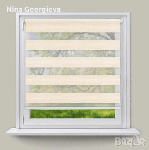 Щори ECD Ролетни, Текстилни, Двойни, Без пробиване, Включен монтажен материал, Бял,Сив ,Бежов, снимка 4 - Декорация за дома - 53868658