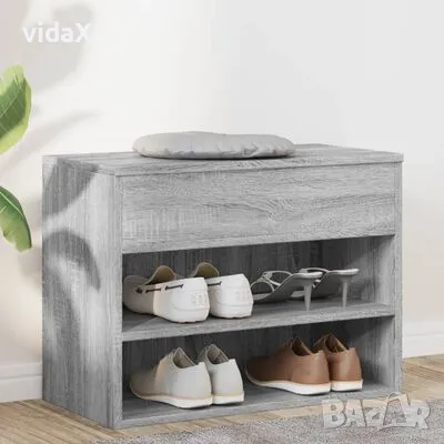 vidaXL Пейка за обувки, сив сонома, 60x30x45 см, инженерно дърво（SKU:816051）, снимка 2 - Други - 49580690