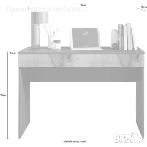 Бюро Basic с чекмедже внос от Германия., снимка 4 - Бюра - 47329908