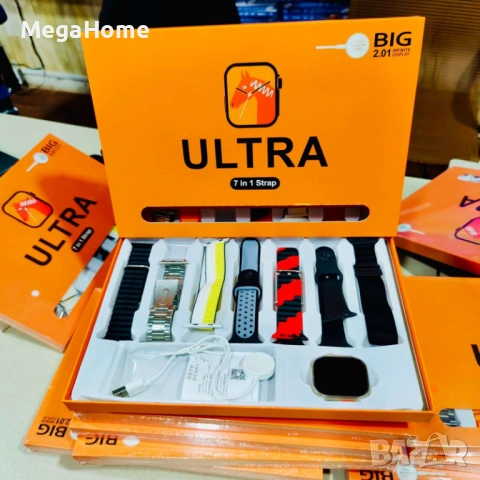 Ултра смарт часовник 7в1 със 7 различни каишки, Smart Watch