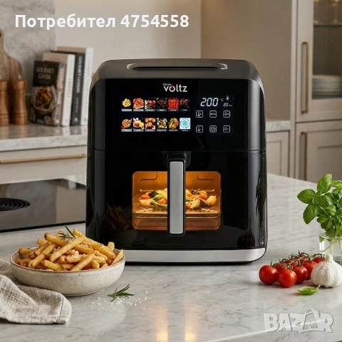 Еърфрайър Oliver Voltz OV51980CF, 1800W, 8 литра, Двоен нагревател, 12 Програми