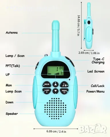 Комплект 2 броя Уоки-Токи за момичета и момчета, снимка 5 - Други - 48119171