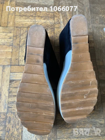 Дамски чехли от черен набук и бял лак с камъчета W Shoes, снимка 6 - Чехли - 51408144