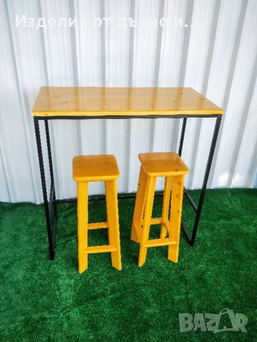 Маса за хранене и столове от дърво и метал , снимка 4 - Маси - 51147876