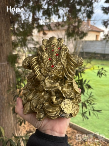 Трикрака жаба с паричка в устата, снимка 3 - Декорация за дома - 53408502