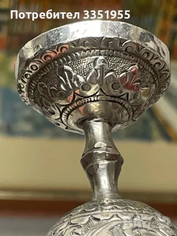 Сребърна старинна чаша, снимка 8 - Антикварни и старинни предмети - 50321020