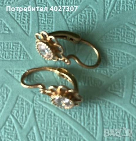 Златни обеци 14К 1,16г., снимка 5 - Обеци - 54263404