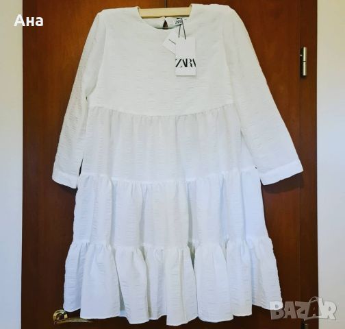 Нова рокля Zara в бяло, размер S