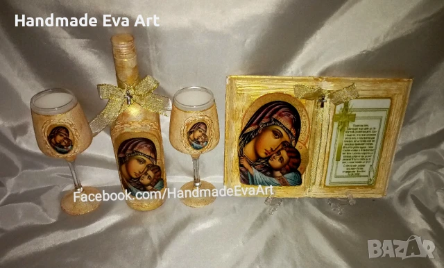 Икона на Св. Богородица- ръчно изработена книга икона, с личен поздрав, снимка 10 - Подаръци за имен ден - 50877196