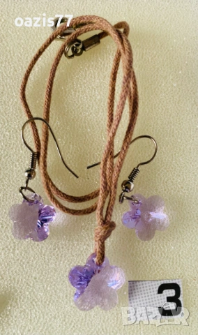 Бижута с кристали SWAROVSKI. Колиета 2 бр. по € 18/бр. и к-т колие и обици за € 14, гривна подарък, снимка 5 - Колиета, медальони, синджири - 54174305