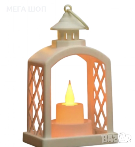 Бял Коледен LED фенер с топла светлина, снимка 2 - Декорация за дома - 52587279