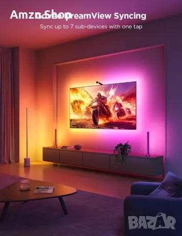 Govee TV Backlight 3 Lite 55-65 инча RGBICW Wi-Fi LED лента за телевизор, снимка 6 - Телевизори - 49766863