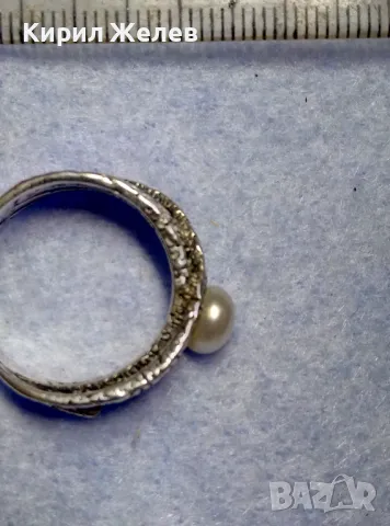 РАЗКОШЕН ПЕРЛЕН СРЕБЪРЕН ПРЪСТЕН РОДИРАНО СРЕБРО 925 с ИНКРУСТИРАНА БЯЛА НАТУРАЛНА ПЕРЛА 50163, снимка 9 - Пръстени - 50337117
