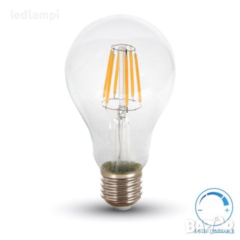 LED лампа 4W Filament A60 E27 3 Step Dimming Топло Бяла Светлина, снимка 1 - Лед осветление - 45683459