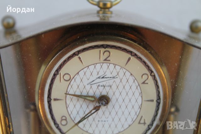 Немски настолен 8 дневен часовник , снимка 2 - Антикварни и старинни предмети - 46431590