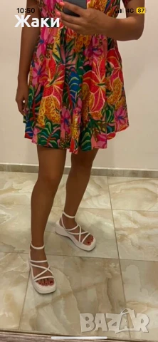 Бели дамски сандали, снимка 4 - Сандали - 51172385